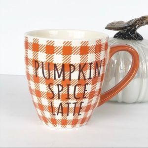 Pumpkin Spice Latte coffee mug orange plaid 16oz